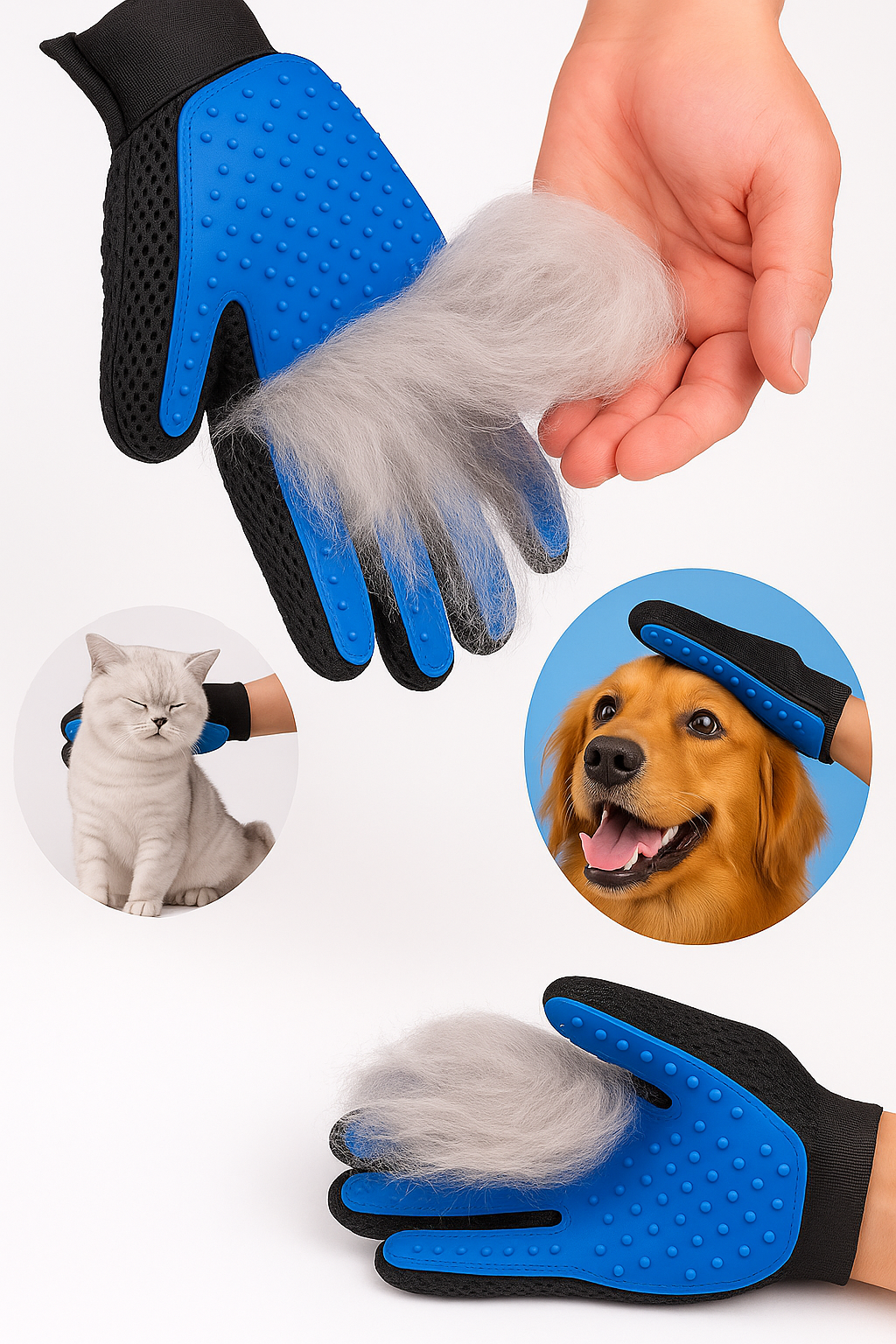 🧤 Guante Masajeador y Quita pelo para Perros y Gatos 🐶🐱