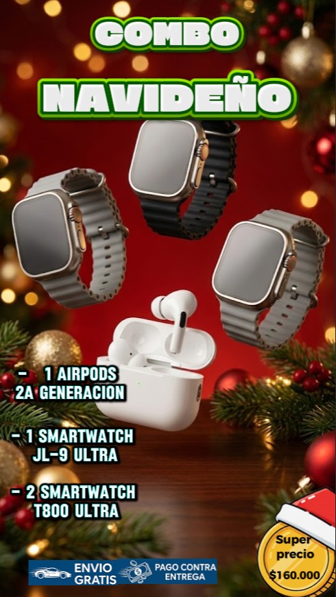 Combo parce pro (x3) Smartwatch + 1 Airpods 2a Generación