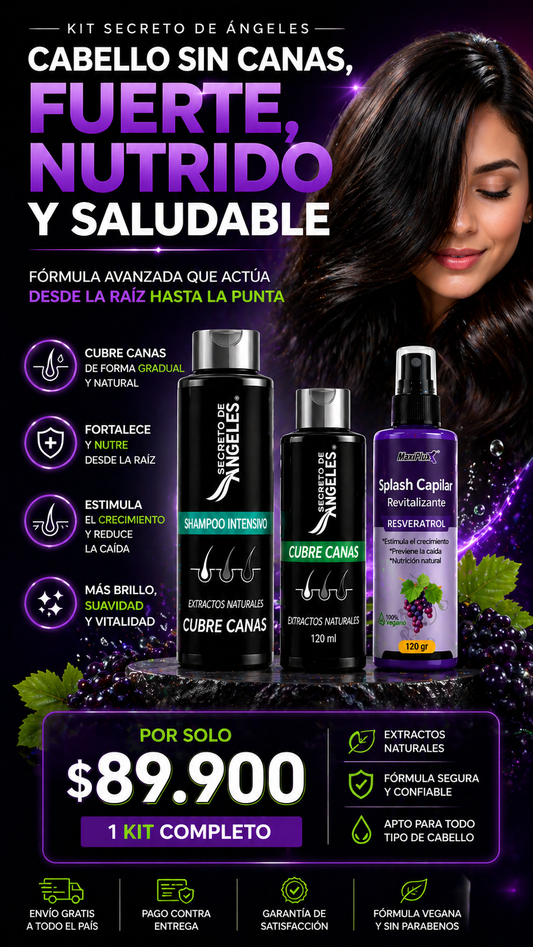 Kit Shampoo + Cubre canas + Splash Capilar Resveratrol