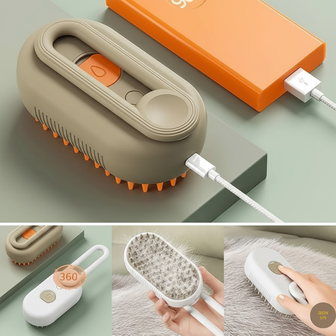 Cepillo para Mascotas con Rociador de Agua y Masajeador 🙀🐶